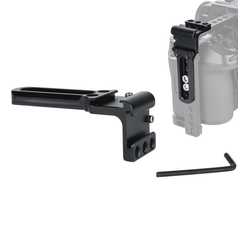 NICEYRIG Right Angle Dual Cold Shoe Mounts Bracket, Cold Shoe Extension Bar with Quick Release NATO Rail, 1/4'' Threads - 376 - Image 1